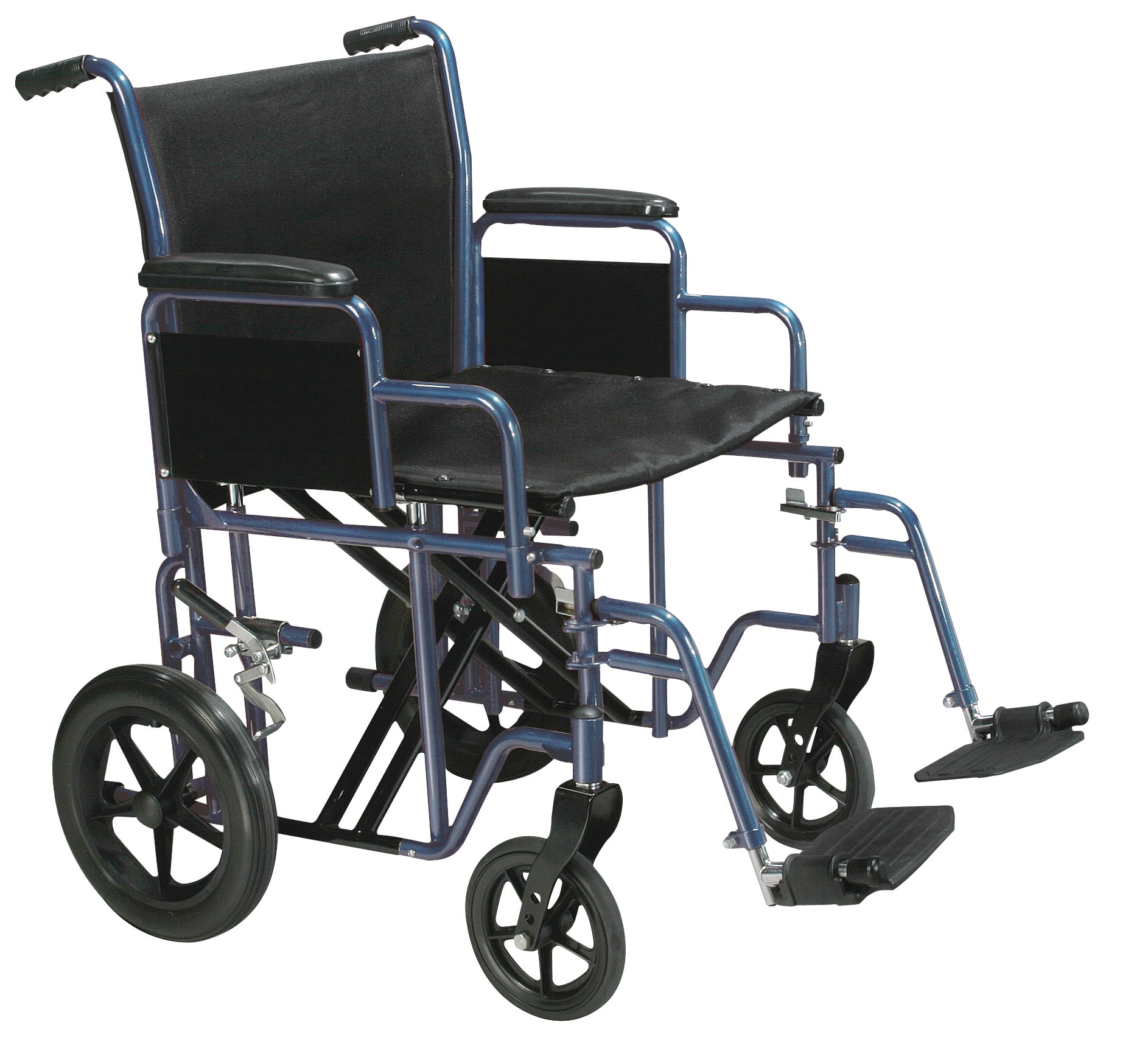 Drive Medical Bariatric Heavy Duty Transport Wheelchair With Swing Away Footrest 20 Seat Blue Walmart Com Walmart Com
