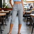 thumbnail image 2 of asjyhkr Casual Capri Pants for Women High Waisted Straight Leg Loose Summer Cargo Capris with Pockets, 2 of 7