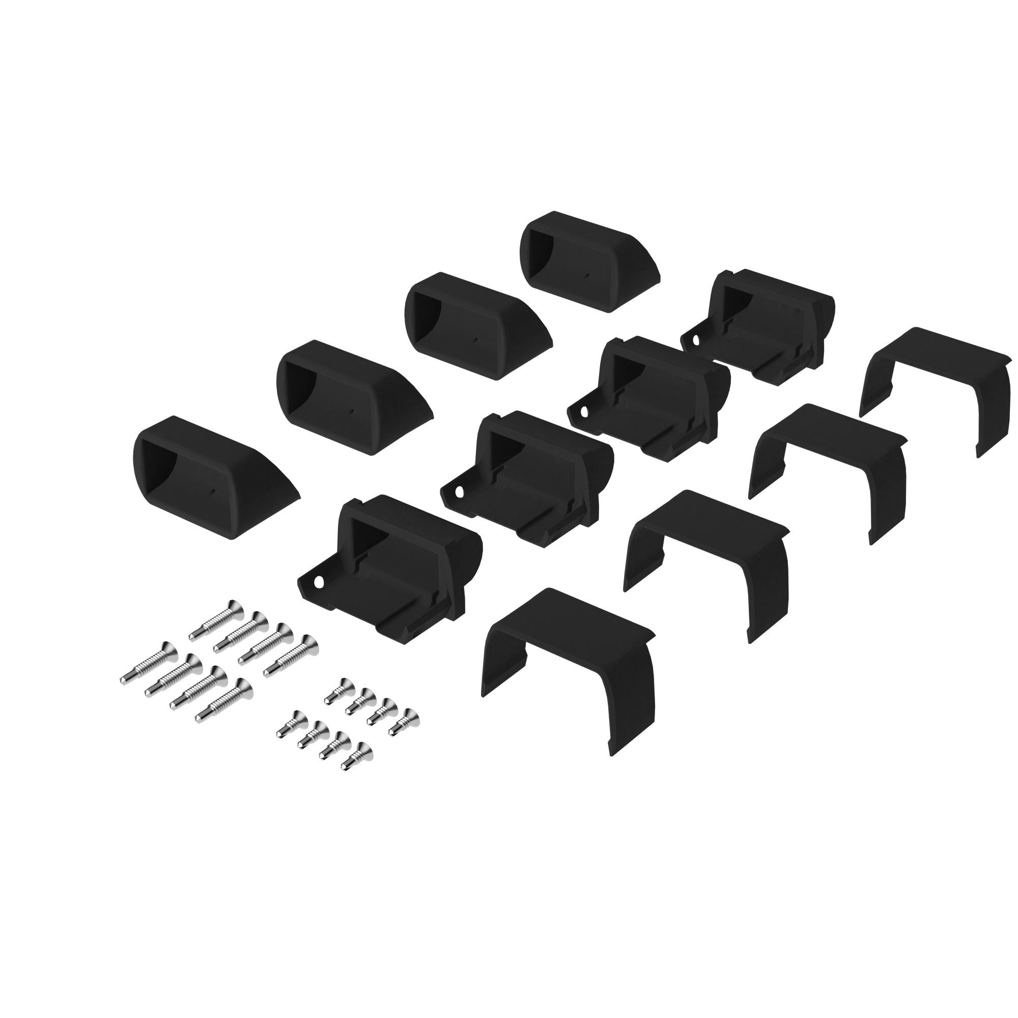 Deckorators Textured Black Aluminum Rapid Rail Stair Bracket Kit, 4