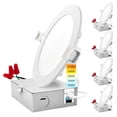 thumbnail image 1 of LUXRITE 6 Inch Ultra Thin LED Recessed Light with J-Box, 12W, Color Temperature Selectable 2700K | 3000K | 3500K | 4000K | 5000K, Dimmable Wafer Light, 1000 Lumens,, 1 of 9