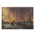 thumbnail image 1 of Fantasy Cutting Board, Surreal Lost Black Cat Deep Dark in Forest with Mystic Picture Art Print, Decorative Tempered Glass Cutting and Serving Board, Large Size, Orange Brown, by Ambesonne, 1 of 1