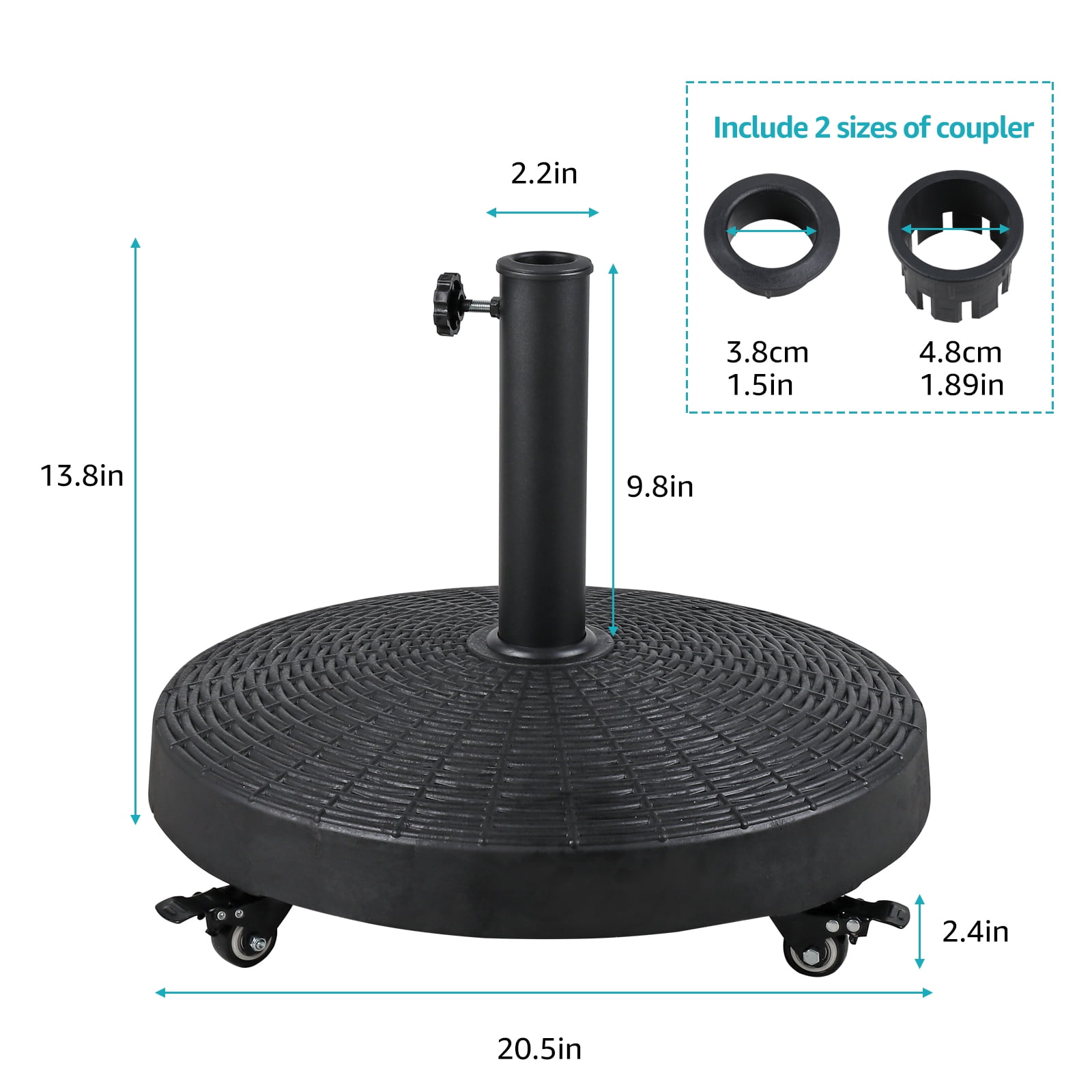 lowes patio umbrella base with wheels Verano Garden Wheels, Weighted Base, 52lbs, Black lock it down Base with Wheels Patio Umbrellas