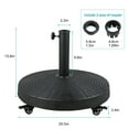 thumbnail image 2 of COBANA Patio Umbrella Base with Wheels, Heavy-duty Round Resin Umbrella Stand Weights, 52lbs, Black, 2 of 7