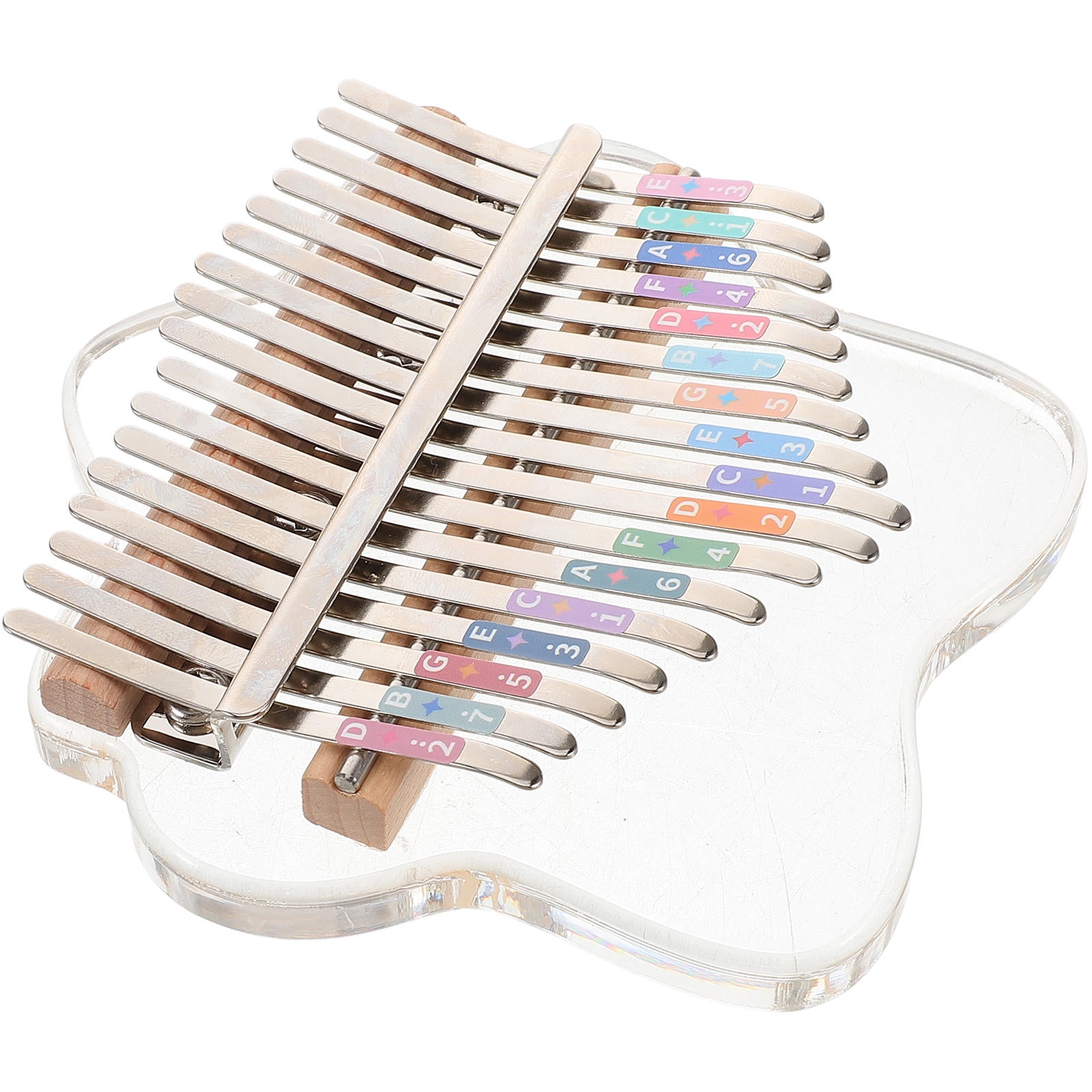 Masteelf 2pcs Acrylic Thumb Piano Transparent 17-Key Kalimba Portable Finger Piano with Tuning Hammer Delicate Carving Pattern Kalimba Exquisite Music Instrument
