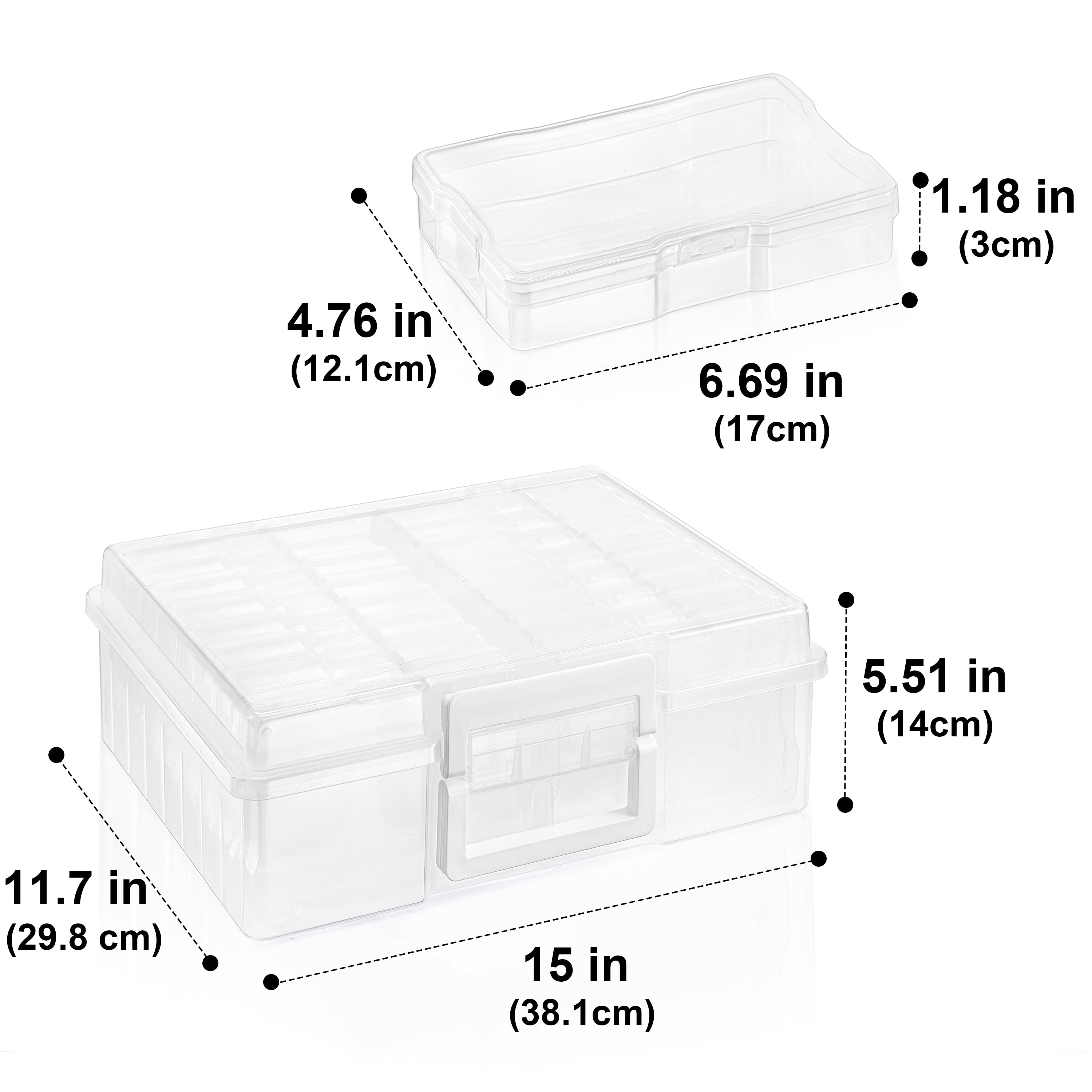 Sorbus Clear Storage Box with 16 Organizing Cases – Ideal for Photo, Craft, & Small Item Storage