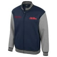 thumbnail image 2 of Men's Colosseum Navy Ole Miss Rebels Ambi-Turner Full-Zip Varsity Jacket, 2 of 3