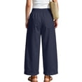thumbnail image 6 of HAPIMO Girls Kids Drawstring Waist Wide Leg Pants Elastic Waist Lightweight Trousers with Pockets for Summer Black 4 Years, 6 of 8