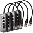 thumbnail image 1 of Divisor de Red Ethernet NetDivisor 4Pzas Divisor RJ45 1-4 Hasta 100Mbps Interior Negro Plástico y Metal., 1 of 2