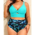 thumbnail image 4 of Traje de baño Daci, talla grande, 2 piezas, bikini de cintura alta 2025 Aqua, 4 of 5