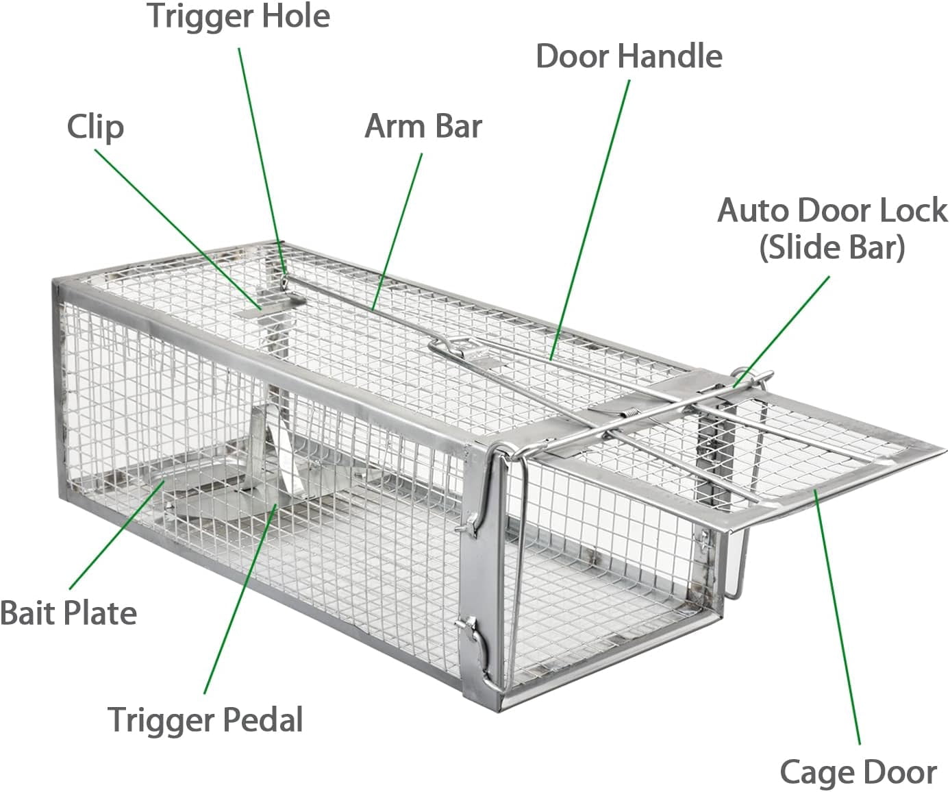 2-Pack Rat Traps Humane Live Mouse Vole Chipmunk Trap Cage for Indoors and Outdoors (Black)