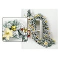 thumbnail image 2 of Hvmvliv Christmas Garland 106.3in Christmas Flocked Rattan with Hanging Balls PVC Xmas Garlands Doorway Handrail Fireplace Indoor Decorations Golden, 2 of 9