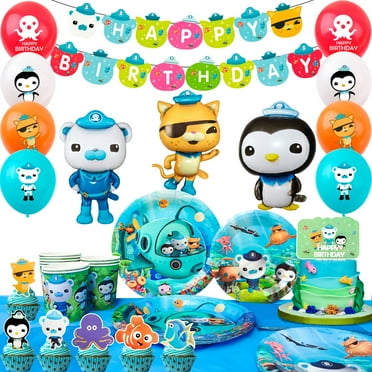 Octonauts Birthday Decorations,84 Pieces Octonauts Party Supplies Party Tableware Set - Octonauts Birthday Party Plates Tablecloths Cake Decorations Banners and Other Birthday Party Supplies