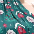 thumbnail image 3 of Dark Green Christmas Tree and House Pattern Blanket,Comfortable Soft Flannel Throw Blanket,All Season,Warm Lightweight Blankets for Sofa Bed Couch Living Room Chair,40"x50", 3 of 4