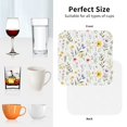 thumbnail image 7 of Bingfone Vintage Watercolor Floral A Leather Drinks Coasters with Set of 6,Suitable for Home Kitchen,Coffee Cup Coasters Home Gift, 7 of 7