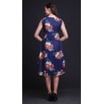 thumbnail image 5 of Bimba Blue Peony & Anemone Floral Printed Knee Length Ladies Sleeveless Holiday Wear Tank Dress-X-Large, 5 of 6