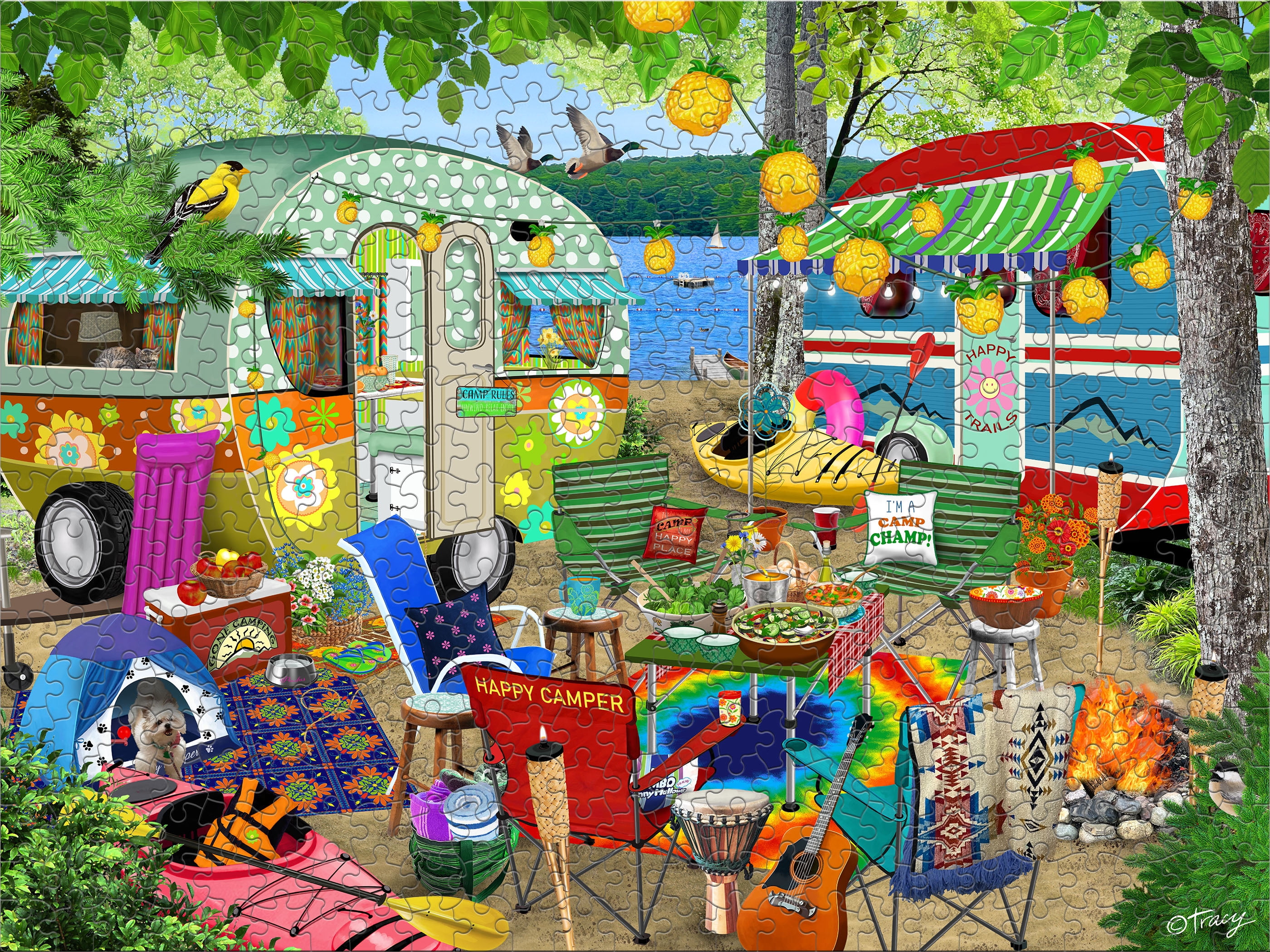Ceaco Gone Camping (Tracy Flickinger) 500 Piece Interlocking Jigsaw Puzzle