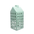 thumbnail image 1 of House Shaped Decorative Ceramic Candle Lantern, Blue, 1 of 1