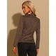 thumbnail image 3 of Chaqueta de Gamuza Sintética Allegra K Cuero Cuello de Solapa 2 Botones Marrón XL, 3 of 5