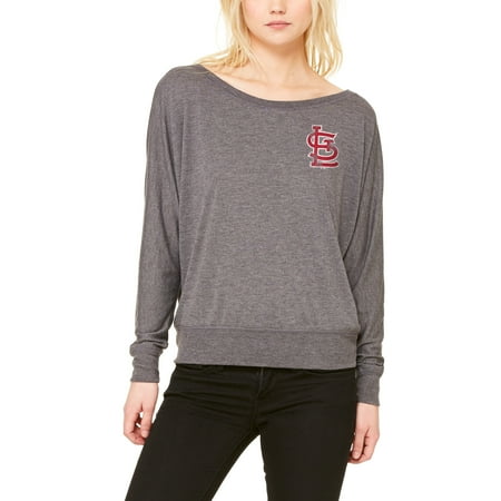 - St. Louis Cardinals Let Loose by RNL Women's Winning Off-Shoulder Long Sleeve T-Shirt - Dark Heathered Gray