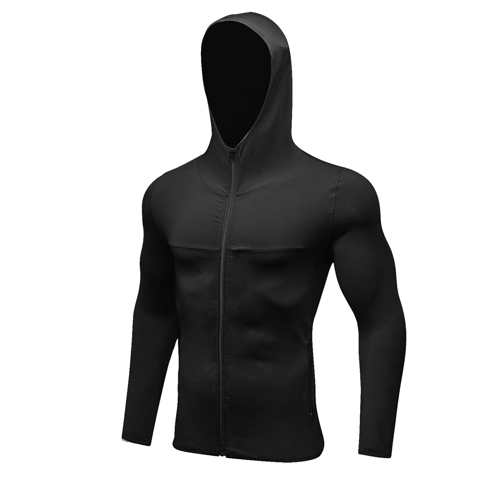 FITORON Leisure Coat for Men Long Sleeve Hoodies Turtleneck Full Zip Slim Comfy Sports Tops