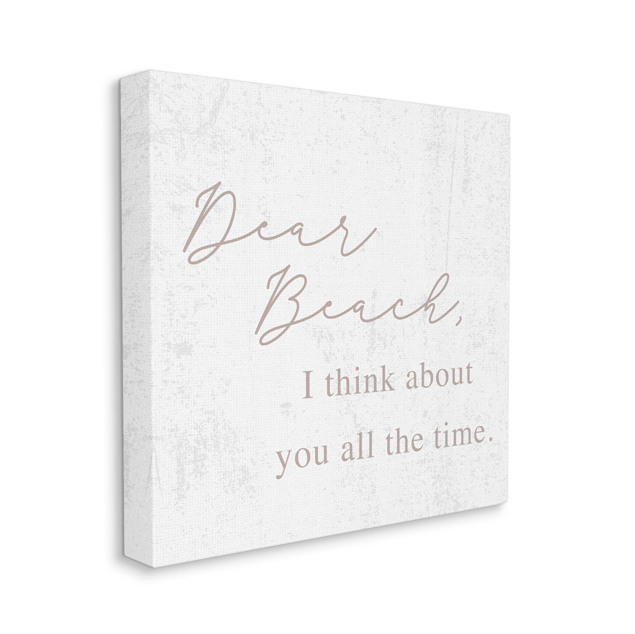 Stupell Industries Dear Beach I Think About You Phrase Graphic Art Gallery Wrapped Canvas Print Wall Art, Design by Lil' Rue
