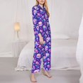thumbnail image 3 of Yiaed colorful mushroom Skull rainbow Print Pajamas Women's Long Sleeve Sleepwear Soft Button Down Loungewear Pjs Lounge Set Nightwear Womens Pajama Pants-XX-Large, 3 of 7