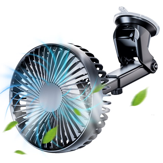 (Con Vídeo) Ventilador Eléctrico para Coche 24V 12V Refrigeración Potente para Camión Interior Coche Ventosa USB Ventilador Pequeño Viento