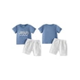 thumbnail image 2 of BemeyourBBs Jesus Love Me Toddler Baby Boys Easter Outfit Cute Summer Clothes Short Sleeve Letters Printed T Shirt Tops Shorts Set 2Pcs Baby Christening Clothes, 2 of 9