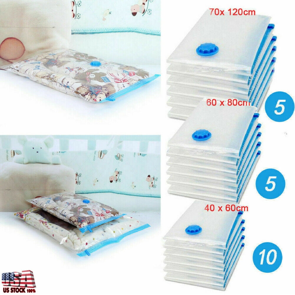 20x Vacuum Storage Bags For Clothes Blankets Compressed Pack Bag Space