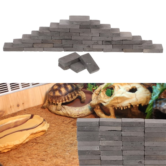 ibasenice 40pcs Bricks For Landscaping Miniature Bricks Dark Grey Clay For Pet Owners