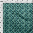 thumbnail image 2 of oneOone Georgette Viscose Dusty Teal Green Fabric Bird Block Sewing Material Print Fabric By The Yard 42 Inch Wide, 2 of 4