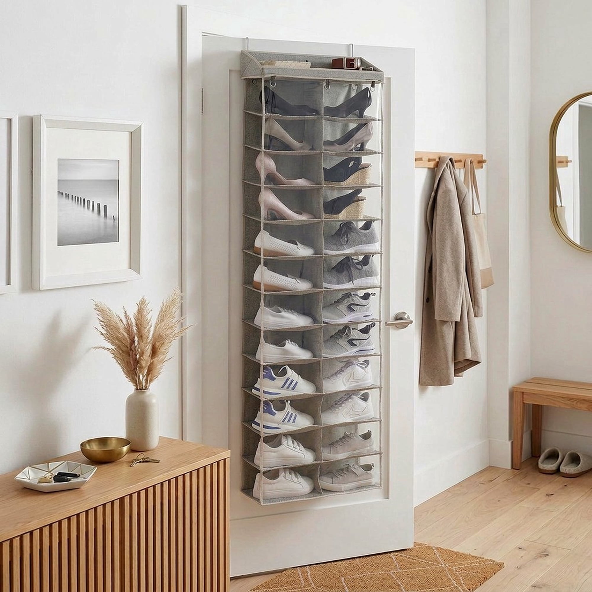 (3 pack) Better Homes & Gardens 24-Tier Over The Door Shoe Organizer Shelf