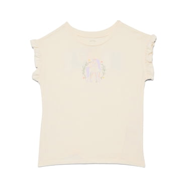 Wonder Nation Girls Ruffle Dolman Tee, Sizes 4-10