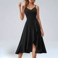 thumbnail image 2 of Icvfdpl Floral Summer Dress For Women,Sleeveless Flowy A Line Party Everyday Basic Solid Mini With Spaghetti Straps Ruffled Hem Breathable Casual Dresses For Women,Xl, 2 of 5
