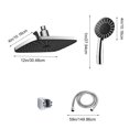 thumbnail image 3 of Ends Tonight,Three-Way Shower Head, 12-Inch Spray Strip, 7 Function Handheld, Stainless Steel, For Spa, Multi-Use, High-Pressure, Modern Bathroom | Plastic, Silver Yhsdtq, 3 of 7