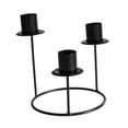 thumbnail image 3 of Candelabro porta velas,Candelabro porta velas candelabro soporte 3 brazos,Pilar de vela cónico de metal alto y largo para bodas,Centro de mesa para fiestas,aniversarios,cenas,eventos y negro, 3 of 8