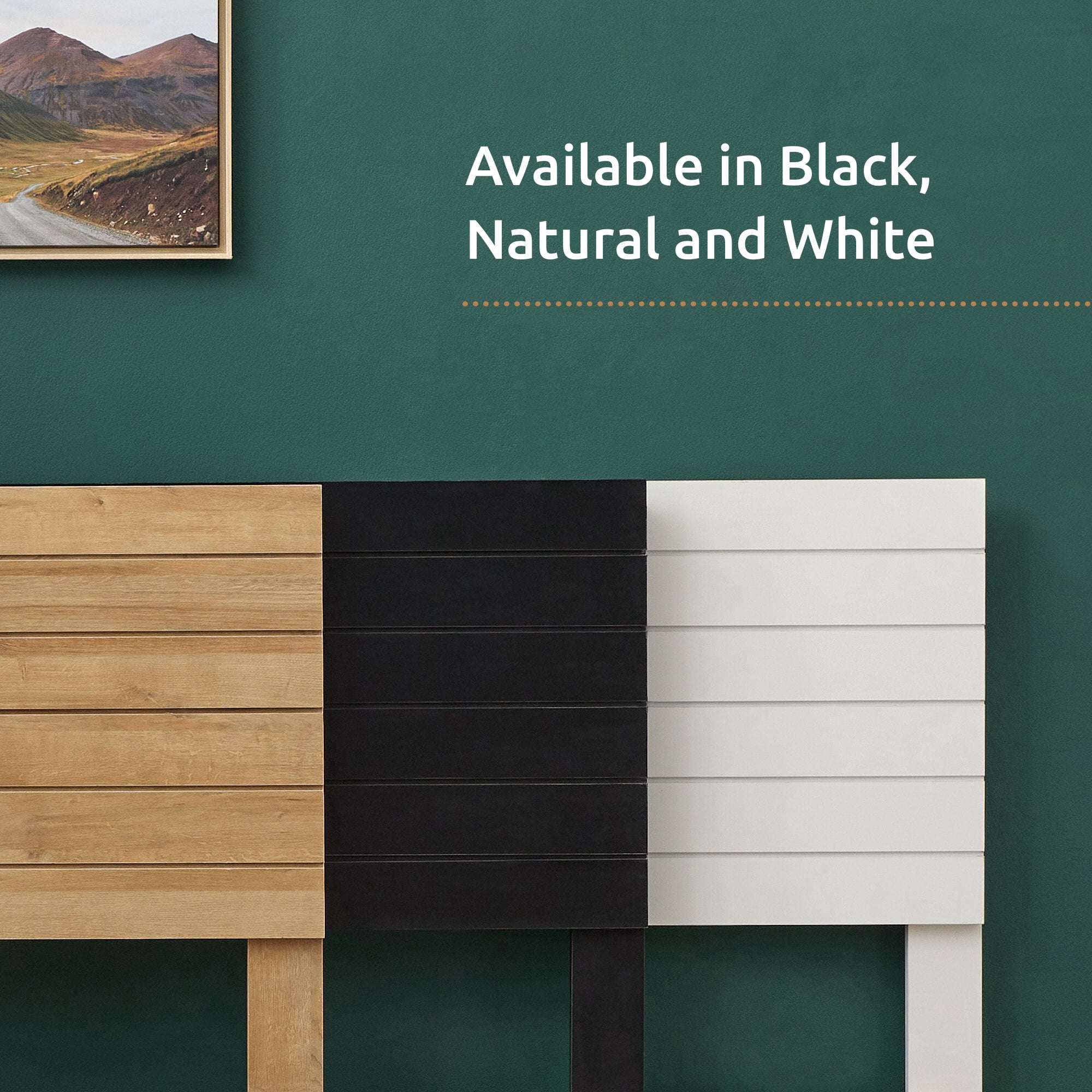 Rest Haven Shadowood Shiplap Platform Bed, Queen, Black