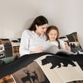 thumbnail image 4 of Homewish Jungle Animal Mbear 7pcs Bedding Comforter Set,Old Barn Door Queen Bedding Sets,Brown Beige Green Queen Sheet Sets For Boys Teens,Luxury Bedroom Decor Reversible, 4 of 8