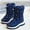 Blue, variant on Cethrio Boys Girls Snow Boots, Non Slip Mid Calf Warm Outdoor Winter Shoes Black Size 28