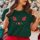 thumbnail image 5 of Gibobby Camisa navideña mujer Camiseta de manga corta con cuello redondo y estampado de Navidad para mujer(Verde,G), 5 of 5