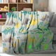 thumbnail image 2 of Sofa Vama Ropa de Cama Manta suave para dormir con diseño de dinosaurios y hojas que brilla en la oscuridad, decoración de cumpleaños, manta mágica con luz. for Navideño, 2 of 4