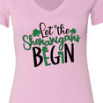 thumbnail image 4 of Inktastic St. Patrick's Day Let the Shenanigans Begin Women's V-Neck T-Shirt, 4 of 5