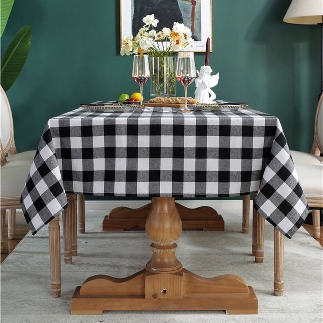 Christmas Plaid Tablecloth Red Green Cotton Table Cloth Vintage Dining Table Cover For Home Party Birthday ChristmasDecor Deng Deng