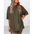 thumbnail image 4 of Set de salón Outfit PRETTYGARDEN de 2 piezas para mujer 2025, color verde militar, 4 of 6