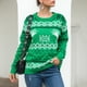 thumbnail image 4 of Suéter Abrigo Mujer Gibobby de Navidad con patrón geométrico de cuello redondo Verde XL, 4 of 4