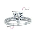 thumbnail image 4 of Bling Jewelry Womens Classic 2CT Heart Shaped Engagement Ring with CZ Pave Band in Sterling Silver, 4 of 7
