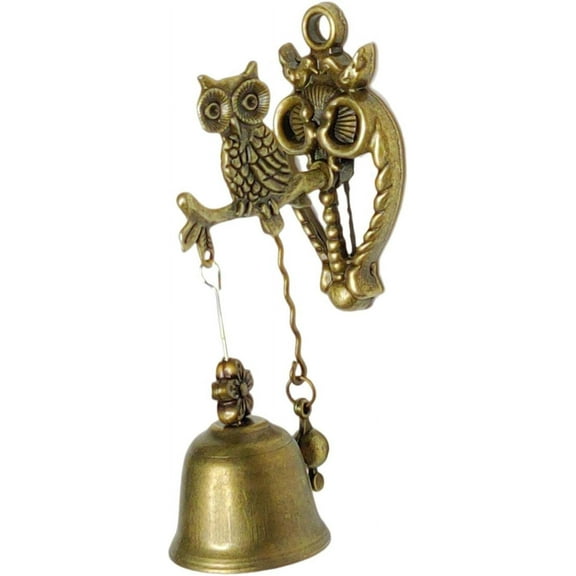 Antique Style Shopkeepers Bell Old Fashioned Door of Bell Classic Style Entry Door Chime for Restaurant Party Farmhouse Shops Ornaments, Owl