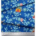 thumbnail image 2 of Soimoi Poly Georgette Fabric Leaves,Floral & Princess Cat Cartoon Printed Fabric 1 Yard 42 Inch Wide, 2 of 3
