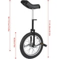 thumbnail image 2 of QRKD Outdoor Wheel Unicycle, 16” One Wheel Bike, Fitness Unicycle Bicycle Adjustable Seat Exercise Bike for Kids Adults Sports Entertainment Exercises Balance Fun（Black）, 2 of 16
