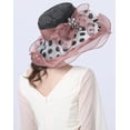 thumbnail image 5 of Fascinator Hats for Women, Women's Organza Church Derby Hat Hats Wide Brim Tea Party Hats Uv Protection Sun Hat, 5 of 5
